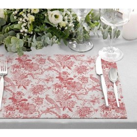 Resim Red Garden Kumaş Amerikan Servis 4'lü Set 35x50 Keten Kumaş Ulusl. Yıkama Ve Solmama Sertifikası Çok Renkli 