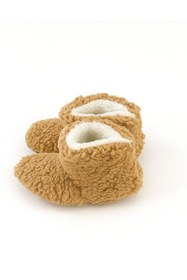 Resim Kiçi Kaydırmaz Taban, Organik, Pamuk Astarlı, Terletmez, Üşütmez Beyaz Bebek Pandufu 