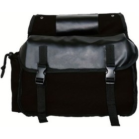 Resim Yingfu Büyük Kapasiteli Kanvas Panniers, Siyah Motosiklet Eyer Çantası 