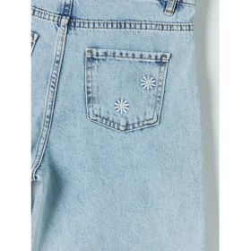 Resim LC Waikiki Lcw Kids Mavi Wideleg Nakışlı Kız Çocuk Jean Pantolon 