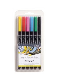 Resim Supertrend Aqua Brush Duo Çift Taraflı Fırça Uçlu Çizim Kalemi Seti 6 Renk Prımary Tones Görsel Rengi 