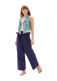 Resim Eliş Şile Bezi Unisex Şile Bezi Balıkçı Yazlık Pantolon Mor Mor-mor Mor 