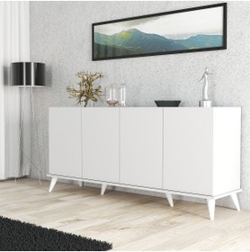 Resim Mezza 1602 Elegante 180 Cm Modern Konsol Beyaz 
