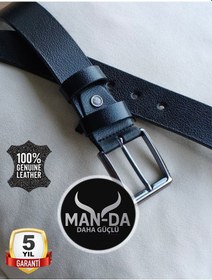 Resim Man-da Deri Manda Derisi Erkek Kemer Siyah 
