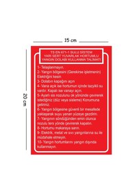 Resim Metal Ts En 671-1 Sulu Sistem Yarı Sert Yuvarlak Hortumlı Yangın Dolabı Kullanma Talimatı 15x20 Cm 