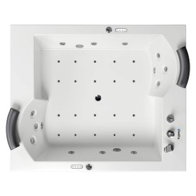 Resim Çift Kişilik Jakuzi | 180x150 cm | Sanacryl - 150x180 / Beyaz / 2 Kişilik 