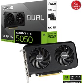 Resim Binbir Göz Bilgisayar Asus DUAL-RTX5050-O8G RTX5050 8gb Ddr7 128BIT 3xdp/1xhdmı 