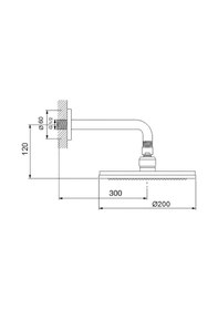 Resim Newarc 21 Cm Duvardan Ayarlı Duş Başlığı Krom 470511abs Krom 