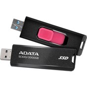 Resim Adata 2tb Harici SSD Usb3.2 Gen2 Maksimum 550/500MBPS SC610-2000G-CBK/RD 