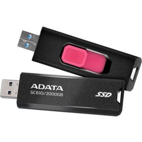 Resim Adata 2tb Harici SSD Usb3.2 Gen2 Maksimum 550/500MBPS SC610-2000G-CBK/RD 
