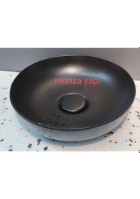 Resim tezgah üstü çanak lavabo 42 cm mat siyah 