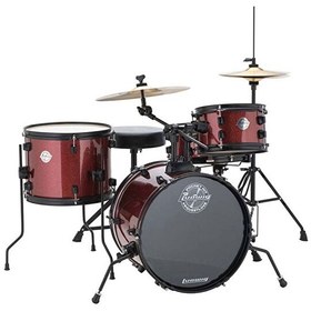 Resim Ludwig The Pocket Kit By Questlove Wine Red Sparkle Çocuklar için Akustik Davul Seti 