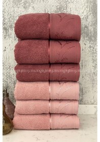 Resim Ditsy El-yüz Havlusu 6 Adet-pembe-mürdüm Pembe - Mürdüm 