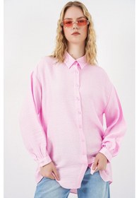 Resim Bigdart Kadın Dokulu Oversize Tunik 5989 - Pembe 
