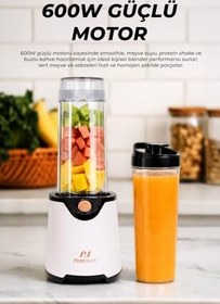 Resim PiranTech YH-1200 Kişisel Blender - 600W Güçlü & Taşınabilir Smoothie Makinesi 