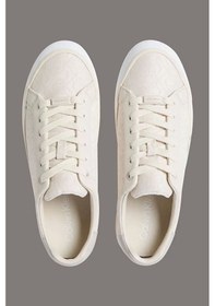 Resim Calvin Klein Kadın Bej Ck Logolu Snekaer Beyaz 