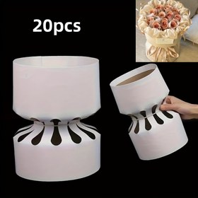 Resim Premium Yuvarlak Buket Sarma Kağıdı 20 Levha - Düğünler, Kendin Yap Çiçek Düzenlemeleri, Doğum Günleri ve Tatiller için İdeal - Dahil Kartlarla Dekoratif Hediye Sarma. 