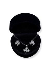 Resim Oya Silver Zirkon Taşlı Yonca Gümüş Set&takım 