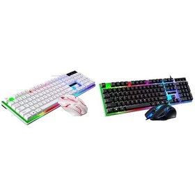 Resim Rogfer Zgb G21b Renkli Glow Usb Kablolu Klavye Mouse Seti Siyah - Siyah Optik 