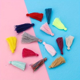 Resim 50 adet Polyester Püskül Aksesuarları DIY Ev ve Festival Dekoru için, Trend Çanta Süsleri, Çanta Asma Süsleri 