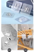 Resim Kitchen Beauty Çift Taraflı Yapışkanlı Geçmeli Klips Eşya Sabitleme Askısı Şeffaf Duvar Kancası 