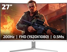 Resim Game Power Gamepower Vivid T50 27'' 1500R Curved Rgb Beyaz 200Hz 0.5ms Fhd 2X2W Speaker Va Gaming Monitör (Sıfır Ölü Piksel Garantili) 