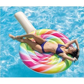 Resim Intex Gökkuşağı Lolipop Şişme Deniz Havuz Yatağı Şişirilebilir Çok Renkli 