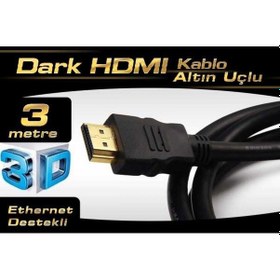 Resim DARK DK-HD-CV14L300A90 HDMI KABLO AĞ DESTEKLİ 3MT Ver1.4 ALTIN UÇ 