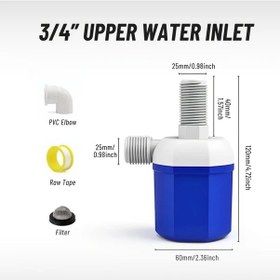 Resim Willowhaven Ogascn Otomatik Şamandıra Vana 3/4" Su Seviye Kontrolü Tank Havuz Sulama 