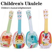 Resim Çocuklar için Karikatür Oynanabilir Ukulele Gitar Oyuncak - Başlangıç Dostu Müzik Aleti - Ebeveyn-Çocuk Etkileşimli Öğrenme Oyuncağı - İdeal Doğum Günü ve Tatil Hediyesi 