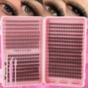 Resim Doğal Yumuşak Yapay Kirpik Seti, 10D20D kalın, C/D hacim, Doğal Görünüm, Kabarık bebek gözleri, 10-12mm, 14-16mm, Yapışkan cımbız ve fırçalar ile kirpik araçları, Seyahat seti, Günlük makyaj, yeniden kullanılabilir Renkli kirpikler 