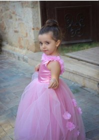 Resim Kara Kedi Kostüm Evi -pembe Renkli Çocuk Abiyesi Pembe 