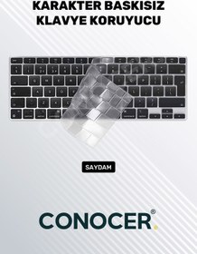 Resim CONOCER Macbook Air 2020 13 Inc M1 A2337 / A2179 Uyumlu Türkçe Q Klavye Slim Klavye Koruyucu Kılıf 