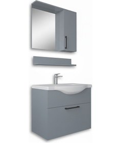 Resim Teta Home Eko 65 Cm Mdf Banyo Dolabı Seti Sis Gri 