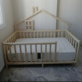 Resim Köşk Mobilya Masal Doğal Montessori Bebek ve Çocuk Karyolası tüm Ölçülerde 