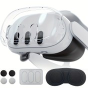 Resim AOLION Meta Quest 3 VR Başlık Aksesuar Seti: Dayanıklı ABS Koruyucu Kılıf, Kristal Berraklığında Lens Kapağı, Temperli Cam Ekran Koruyucu & Konfor Pedleri - Havalandırma Yarıklarıyla Şık Tasarım 