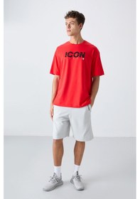 Resim Tommy Life Fiesta Pamuklu Kalın Yumuşak Dokulu Oversize Fit Baskılı Erkek T-shirt - 88331 Kirmizi 