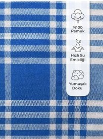 Resim Pöti Kareli Kurulama Bezi Mavi 45x70cm Mavi 