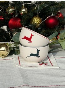 Resim Geyikli Yılbaşı Çerezlik Seti - 2'li Çok Renk 