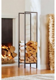Resim Lignum Dekoratif Metal Odunluk Şömine Odun Sehpası 120cm 