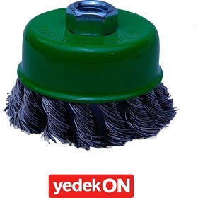 Resim Çanak Fırça 75mm Burmalı Paslanmaz Telli M14 Vidalı 