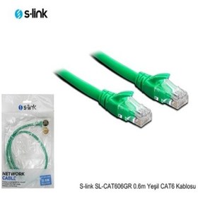 Resim S-Link Sl-Cat606Gr 0.6M Cat6 Kablosu Yeşil 
