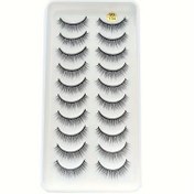 Resim 10 Çift Doğal Tarz Yapay Kirpik, El Yapımı Doğal Uzun Kirpikler, Vizon Kılından Yapılmış, Acemi Cilt Dostu Sahne Makyajı İçin Uygun 