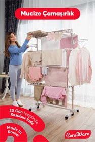 Resim Ceraware 4 Katlı Çamaşırlık Tekerlekli Lüks Çamaşır Kurutma Askılığı 