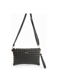 Resim Sanmorris Kadın Suni Deri Siyah Mat Ayarlanabilir Çapraz Ve El Askılı Portföy, Clutch Çanta Siyah 