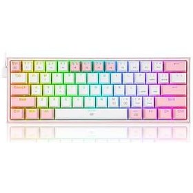 Resim Redragon K617-RGB FIZZ %60 Q Türkçe Kablolu Beyaz Pembe Mekanik Klavye 