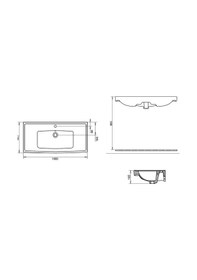 Resim Safir Etejerli Lavabo 100cm Turavit Diğer 