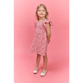 Resim DeFacto Desenli Fırfırlı Kısa Kollu Elbise Kız Bebek H2176A526SM 