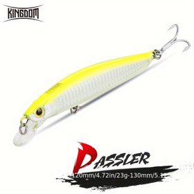 Resim KINGDOM 1 Adet Işıklı Minnow Balıkçılık Yemi - Yüzen, Uzun Menzilli Atış Yemi Tatlısu & Tuzlu Su için Ağırlıklı Çıngırak Boncuklarla Geliştirilmiş Yüzme Hareketi 