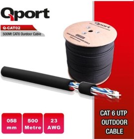 Resim Qport Q-Cato2 Cat6 23AWG 500 M Outdoor Makaralı Kablo 0.58 MM 